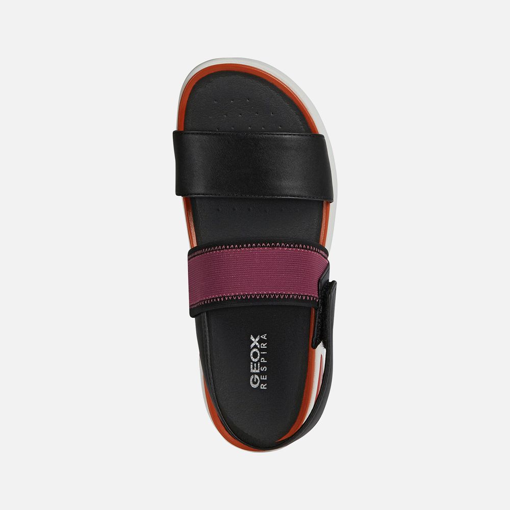 Sandalias Geox Senhora Pretas/Laranja - Ottaya - RTACL2784